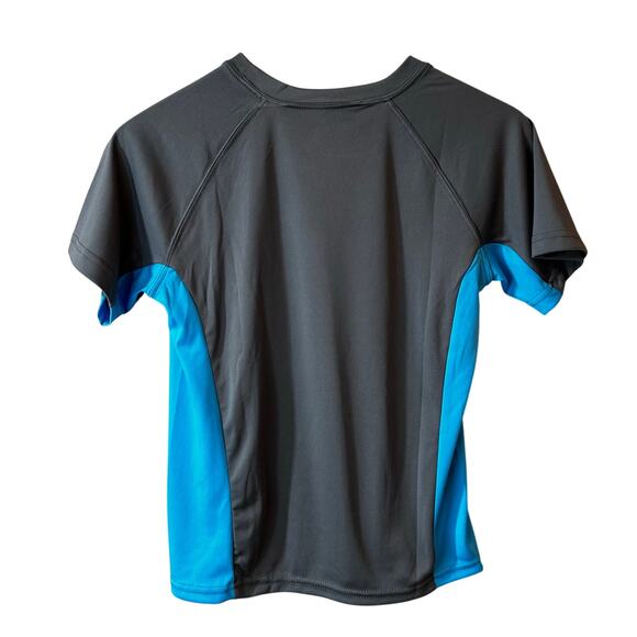 Jr. Swim Boys Short Sleeve Rash Guard Swim Shirt Gray Blue Size Medium 10 - Picture 2 of 4